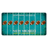 New Mexico Teal Centennial Cut License Plate Strips (Set of 8) Football