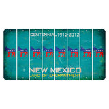 New Mexico Teal Centennial Cut License Plate Strips (Set of 8) Democrat