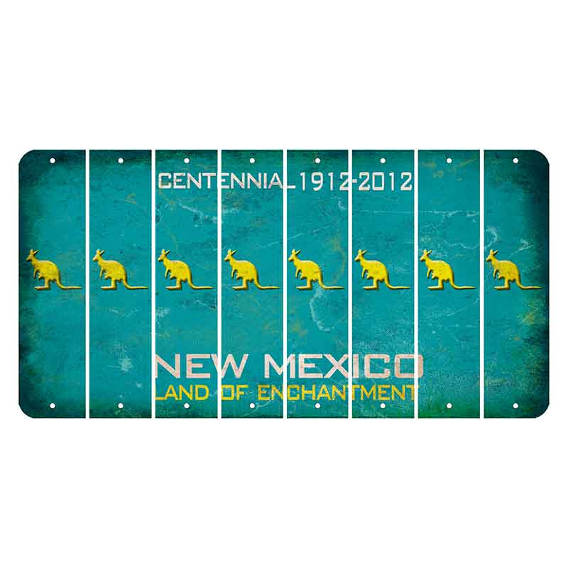 New Mexico Teal Centennial Cut License Plate Strips (Set of 8) Kangaroo