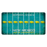 New Mexico Teal Centennial Cut License Plate Strips (Set of 8) Buffalo