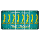 New Mexico Teal Centennial Cut License Plate Strips (Set of 8) Cowgirl - Leaning