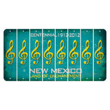 New Mexico Teal Centennial Cut License Plate Strips (Set of 8) Music Note