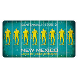 New Mexico Teal Centennial Cut License Plate Strips (Set of 8) Zombie