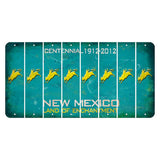 New Mexico Teal Centennial Cut License Plate Strips (Set of 8) Bull Rider