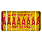 New Mexico Yellow Land of Enchantment Cut License Plate Strips (Set of 8) A