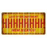 New Mexico Yellow Land of Enchantment Cut License Plate Strips (Set of 8) H