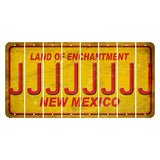 New Mexico Yellow Land of Enchantment Cut License Plate Strips (Set of 8) J