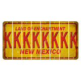 New Mexico Yellow Land of Enchantment Cut License Plate Strips (Set of 8) K