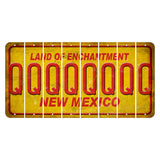 New Mexico Yellow Land of Enchantment Cut License Plate Strips (Set of 8) Q