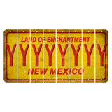 New Mexico Yellow Land of Enchantment Cut License Plate Strips (Set of 8) Y