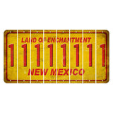 New Mexico Yellow Land of Enchantment Cut License Plate Strips (Set of 8) 1