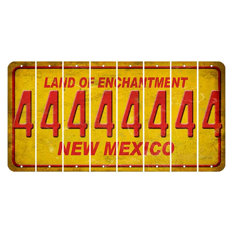 New Mexico Yellow Land of Enchantment Cut License Plate Strips (Set of 8) 4