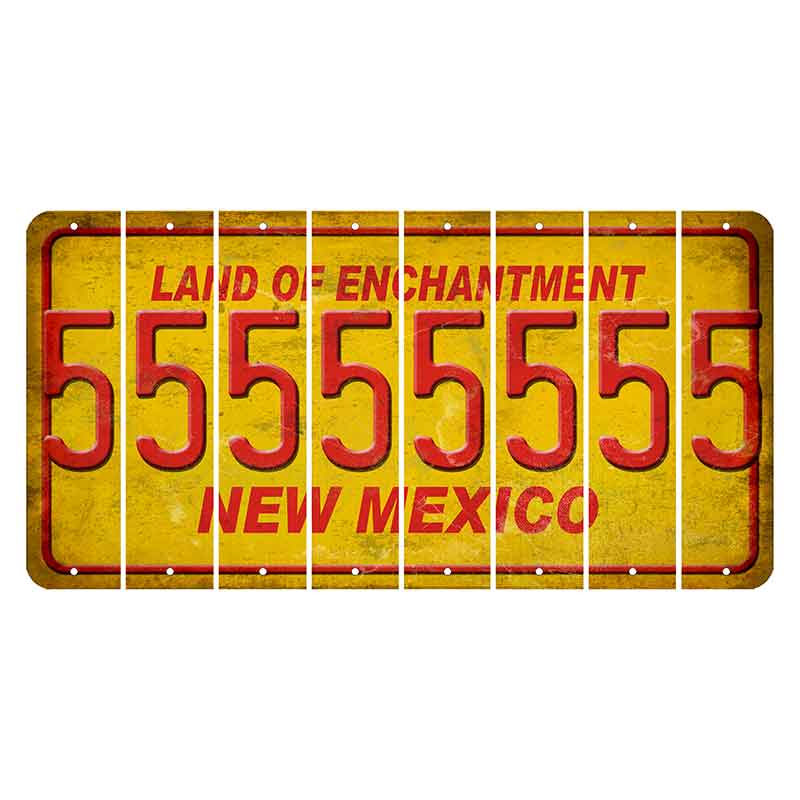 New Mexico Yellow Land of Enchantment Cut License Plate Strips (Set of 8) 5