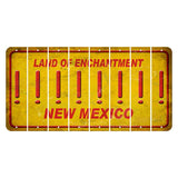 New Mexico Yellow Land of Enchantment Cut License Plate Strips (Set of 8) Exclamation Point
