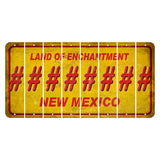 New Mexico Yellow Land of Enchantment Cut License Plate Strips (Set of 8) Hashtag