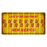 New Mexico Yellow Land of Enchantment Cut License Plate Strips (Set of 8) Percent Sign