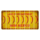 New Mexico Yellow Land of Enchantment Cut License Plate Strips (Set of 8) Parenthesis - Right