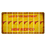 New Mexico Yellow Land of Enchantment Cut License Plate Strips (Set of 8) Handgun
