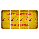 New Mexico Yellow Land of Enchantment Cut License Plate Strips (Set of 8) Submachine Gun