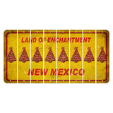 New Mexico Yellow Land of Enchantment Cut License Plate Strips (Set of 8) Christmas Tree
