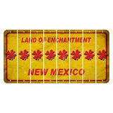 New Mexico Yellow Land of Enchantment Cut License Plate Strips (Set of 8) Shamrock