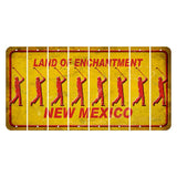 New Mexico Yellow Land of Enchantment Cut License Plate Strips (Set of 8) Male Golfer