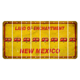 New Mexico Yellow Land of Enchantment Cut License Plate Strips (Set of 8) Trailer