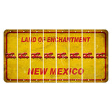 New Mexico Yellow Land of Enchantment Cut License Plate Strips (Set of 8) Camper