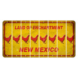 New Mexico Yellow Land of Enchantment Cut License Plate Strips (Set of 8) Chicken