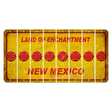 New Mexico Yellow Land of Enchantment Cut License Plate Strips (Set of 8) Fire Badge