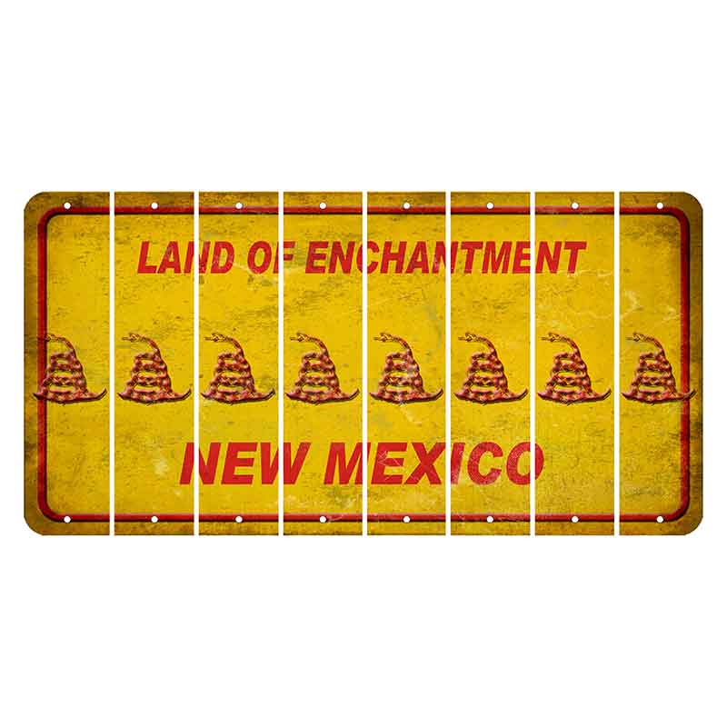 New Mexico Yellow Land of Enchantment Cut License Plate Strips (Set of 8) Gadsden