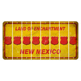 New Mexico Yellow Land of Enchantment Cut License Plate Strips (Set of 8) Police Badge