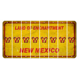 New Mexico Yellow Land of Enchantment Cut License Plate Strips (Set of 8) Engine