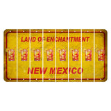 New Mexico Yellow Land of Enchantment Cut License Plate Strips (Set of 8) Cocktail