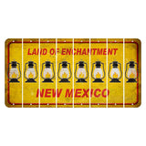 New Mexico Yellow Land of Enchantment Cut License Plate Strips (Set of 8) Lantern