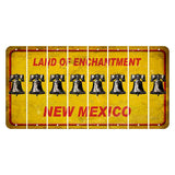 New Mexico Yellow Land of Enchantment Cut License Plate Strips (Set of 8) Liberty Bell