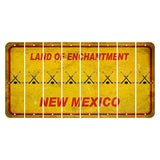 New Mexico Yellow Land of Enchantment Cut License Plate Strips (Set of 8) Hockey