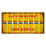 New Mexico Yellow Land of Enchantment Cut License Plate Strips (Set of 8) LGBTQ Flag