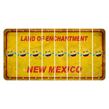 New Mexico Yellow Land of Enchantment Cut License Plate Strips (Set of 8) Emoji - Laughing