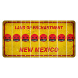 New Mexico Yellow Land of Enchantment Cut License Plate Strips (Set of 8) Emoji - Pissed