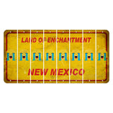 New Mexico Yellow Land of Enchantment Cut License Plate Strips (Set of 8) Emoji - Crying