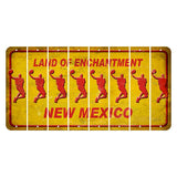 New Mexico Yellow Land of Enchantment Cut License Plate Strips (Set of 8) Basketball Player