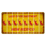 New Mexico Yellow Land of Enchantment Cut License Plate Strips (Set of 8) Cat