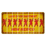 New Mexico Yellow Land of Enchantment Cut License Plate Strips (Set of 8) Fireman with Axe
