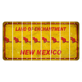 New Mexico Yellow Land of Enchantment Cut License Plate Strips (Set of 8) Beaver