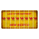 New Mexico Yellow Land of Enchantment Cut License Plate Strips (Set of 8) Camel