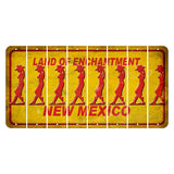 New Mexico Yellow Land of Enchantment Cut License Plate Strips (Set of 8) Cowgirl - Leaning