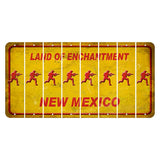 New Mexico Yellow Land of Enchantment Cut License Plate Strips (Set of 8) Soldier - Running