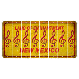 New Mexico Yellow Land of Enchantment Cut License Plate Strips (Set of 8) Music Note