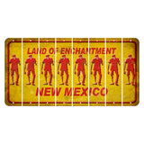 New Mexico Yellow Land of Enchantment Cut License Plate Strips (Set of 8) Zombie